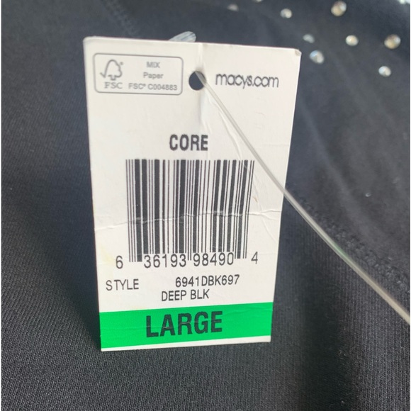 NWT Sparkle shoulder cotton long sleeve black bling, never worn 🪩 MACYs - Picture 8 of 9